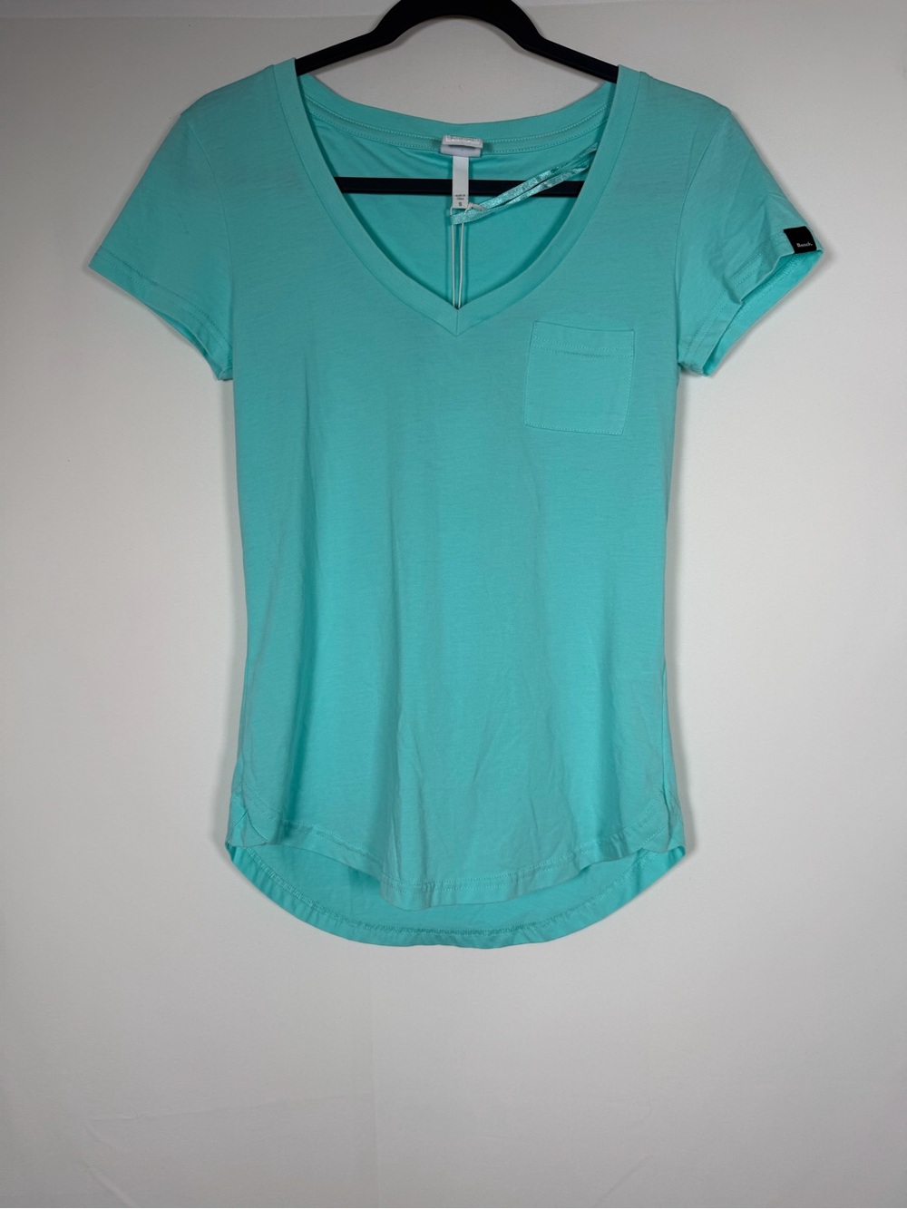 Bench Women's V-Neck Short Sleeve Tee in Aqua Blue